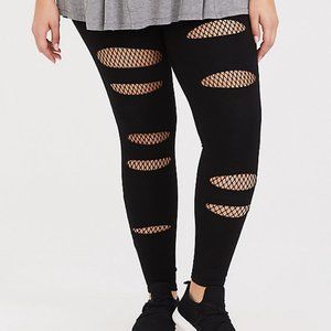 Torrid Slashed Fishnet Premium Legging